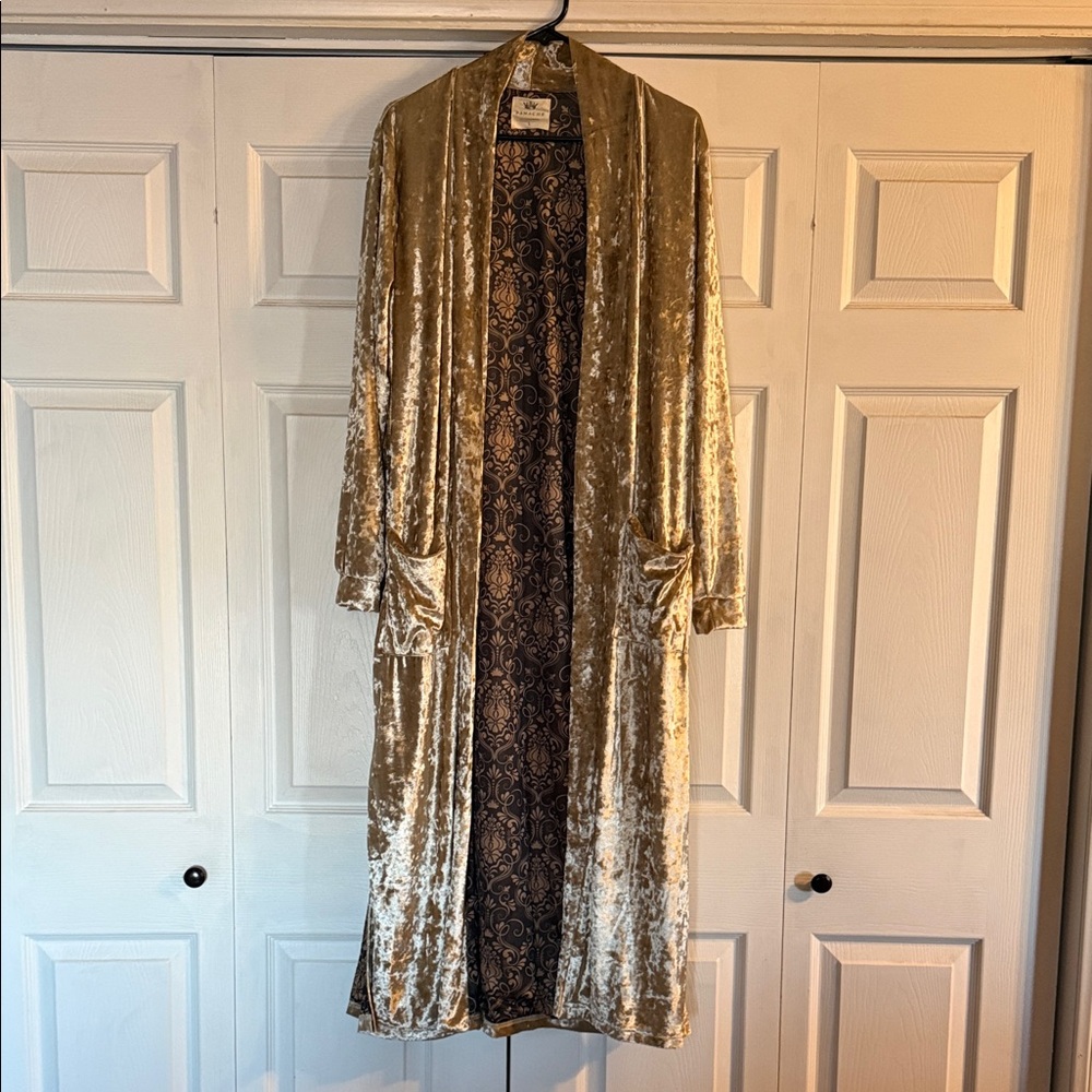 Luxurious Velvet Gold Cardigan